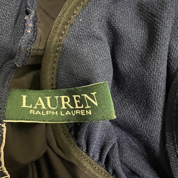 LAUREN Ralph Lauren Navy Striped Tie-back Women’s One-piece Swimsuit, Small - Picture 3 of 8